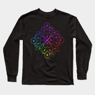 Single heart rainbow mandala Long Sleeve T-Shirt